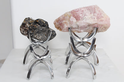 Modern Boho Silver Claw - Crystal Mineral Sphere Display Stand