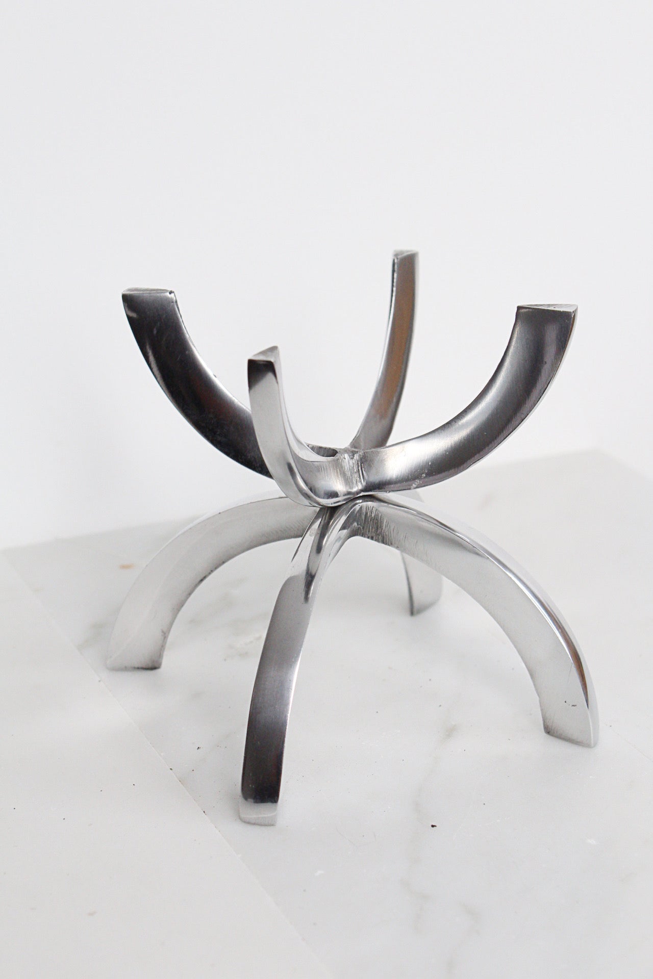 Modern Boho Silver Claw - Crystal Mineral Sphere Display Stand