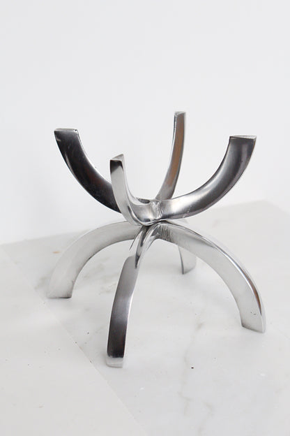 Modern Boho Silver Claw - Crystal Mineral Sphere Display Stand