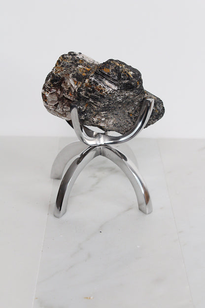 Modern Boho Silver Claw - Crystal Mineral Sphere Display Stand