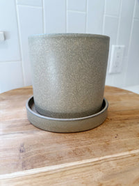 Brown Ceramic Pot with Saucer