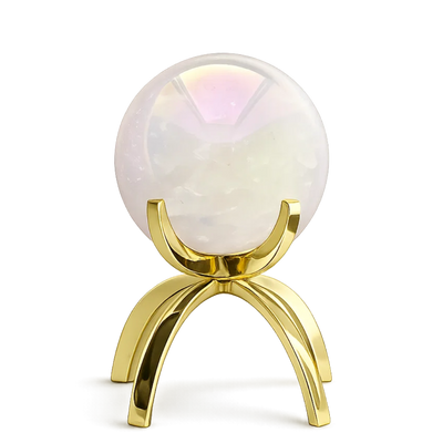Angel Aura Rose Quartz Sphere Set – Pink Crystal Home Decor