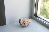 Heulandite & Pink Quartz – Brass Claw Crystal Display