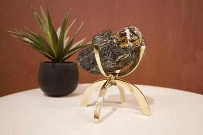 Brass Crystal Display Stand – Meditation Crystal Holder & Altar Decor