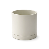 Ivory Modern Pot – Minimal Matte Planter with Saucer