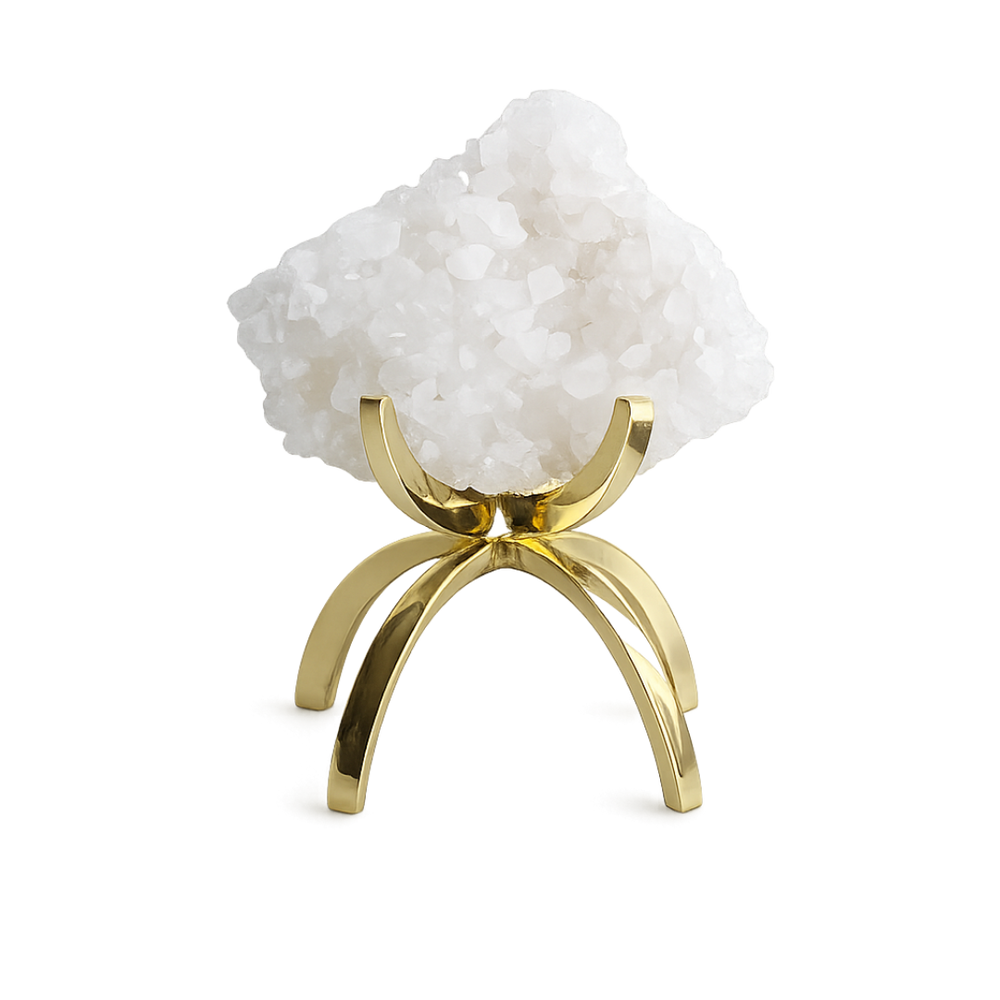 White Apophyllite Stone – Modern Crystal Display Accent