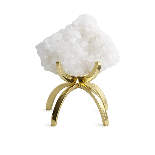 White Apophyllite Stone – Modern Crystal Display Accent