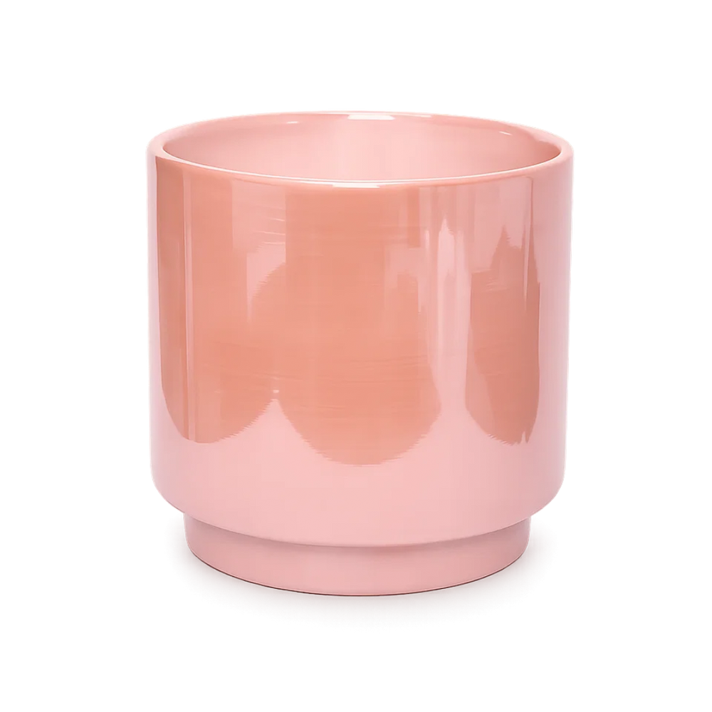 Modern Pink Ceramic Planter - Indoor Flower Pot for Home Decor and Gifts