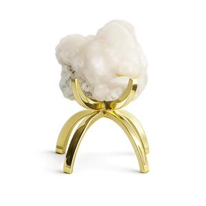 Pink Stilbite Quartz – Brass Claw Crystal Display