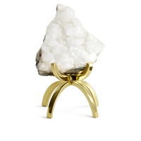 White Apophyllite Crystal on Brass Claw Stand – Modern Decor Accent