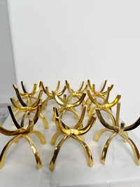 Brass Crystal Stand Bulk Set – Gold Display Holders for Decor