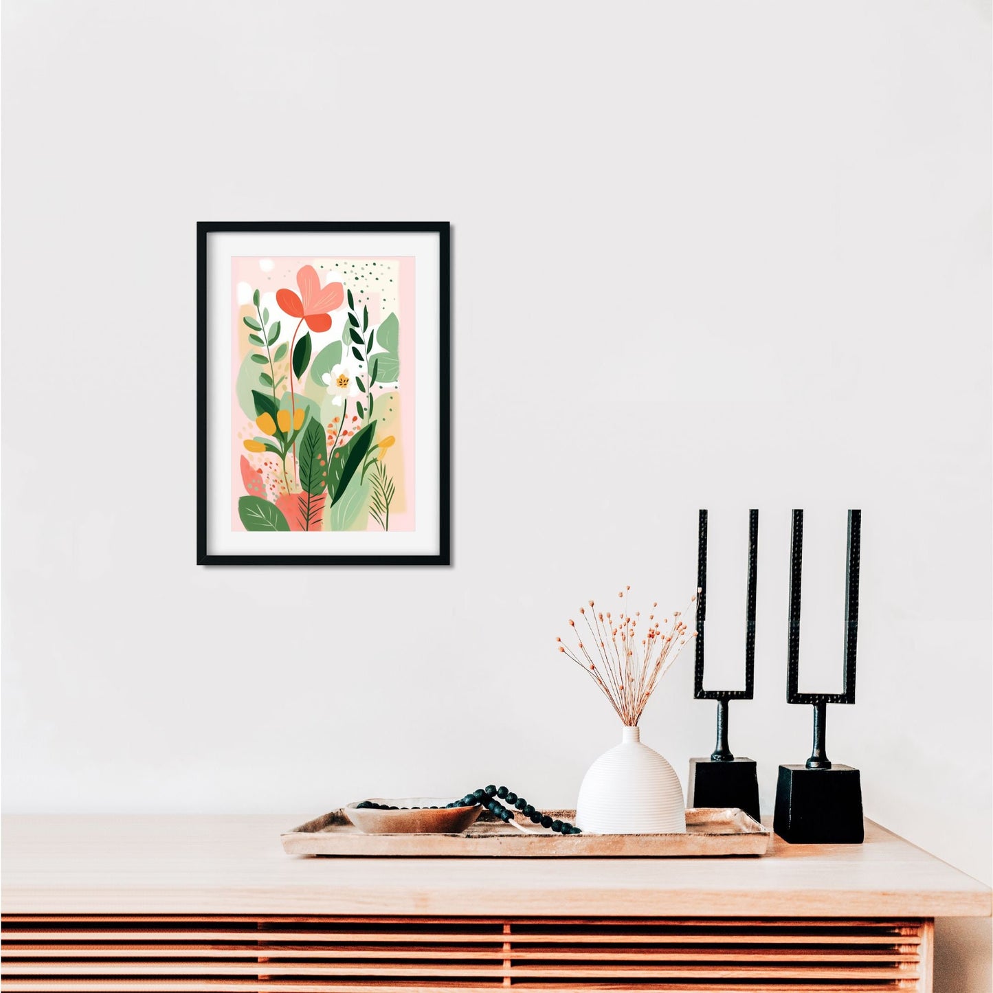 Wildflower Abstract Painting Botanical Framed Art Colorful Tropical Decor Nursery Matisse Style Floral Art Print Maximalist Gallery Wall Colorful Abstract Flower Art Floral Botanical Print Minimalist Modern Art Boho Wall Decor Garden  Nursery Decor