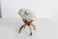 Green Crystal Apophyllite Quartz Stone Mineral on Brass Modern Claw Display Stand Boho Decor Geode Crystal Gift Raw Natural Freeform Crystal