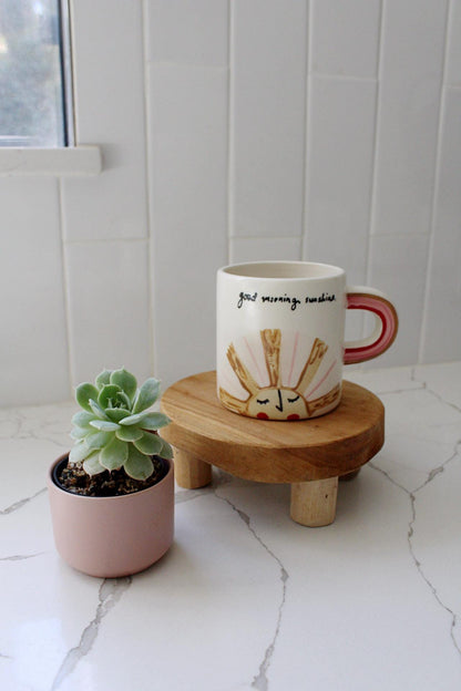 Coffee Lover Gift Funny Morning Mug Sunshine Design Collection Ceramic Cup Birthday Present Perfect Friend Gift Rainbow Handle Detail Beautiful Morning Brew Essential Daily Coffee Companion Cheerful Encouragement Message Unique Drinkware