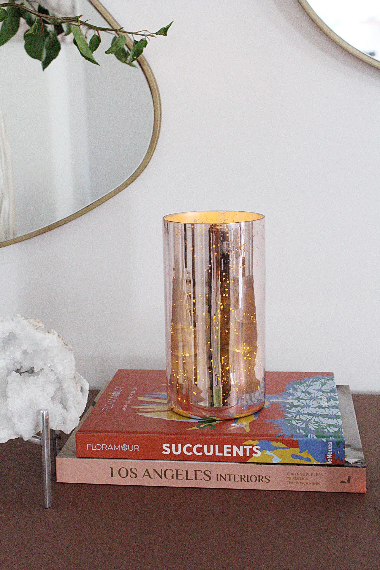 Gift for Her Wedding Gift Anniversary Gift Bridal Shower Gift Housewarming Gift Rose Gold Vase Mercury Glass Vase Modern Feminine Decor Metallic Vase Home Decor