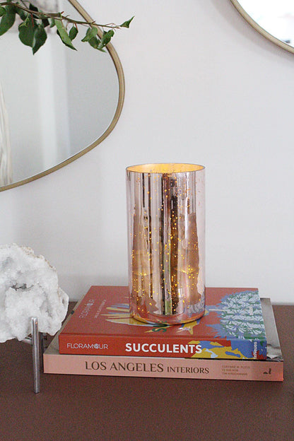 Gift for Her Wedding Gift Anniversary Gift Bridal Shower Gift Housewarming Gift Rose Gold Vase Mercury Glass Vase Modern Feminine Decor Metallic Vase Home Decor