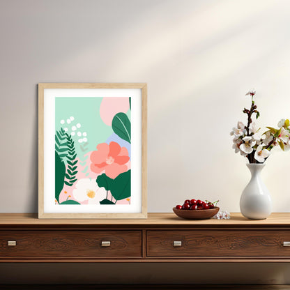 Garden Theme Nursery Decor Botanical Framed Art Wildflower Abstract Colorful Tropical Decor Matisse Style Floral Art Print Gallery Wall