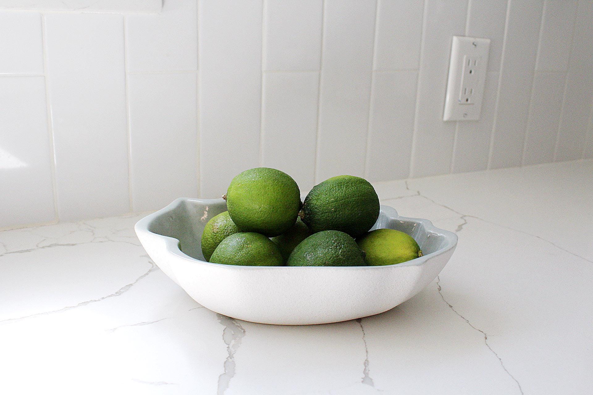 Modern Serving Bowl Ceramic Stoneware White Shell Design Blue Interior Accent Piece Coastal Kitchen Collection Contemporary Home Decor Elegant Dining Essential Beautiful Display Piece Matte Exterior Finish Premium Quality Construction