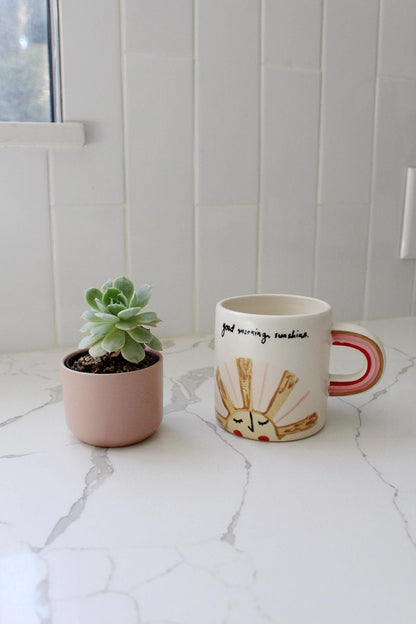 Morning Sunshine Mug Funny Coffee Cup Friend Gift Collection Ceramic Drinkware Birthday Present Rainbow Handle Design Beautiful Morning Motivation Message Cheerful Daily Brew Essential Perfect Friend Encouragement Gift Unique Collection