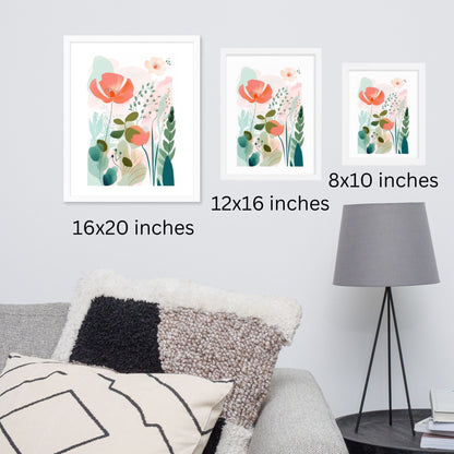 Boho Nursery Decor Matisse Flower Frame Art Neutral Pink Gallery Wall Decor Blush Pink Frame Watercolor Floral Art Print Botanical FlowerBoho Nursery Decor with Matisse Flower Watercolor Painting Pastel Floral Frame for Nursery Gallery Wall