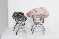 Modern Silver Crystal Stand Display Brass Crystal Stand Gold Rock Display Holder Sphere Stand Stylish Brass Home Decor Minimal Crystal Stand