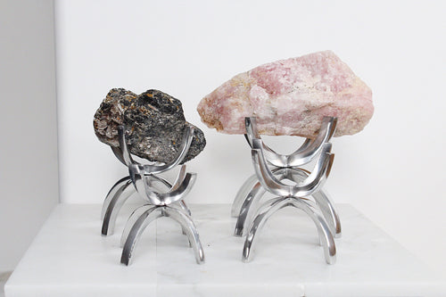 Modern Silver Crystal Stand Display Brass Crystal Stand Gold Rock Display Holder Sphere Stand Stylish Brass Home Decor Minimal Crystal Stand