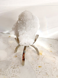 Modern Silver Crystal Display Holder Stand Aluminum Claw Minimal Crystal Display Stand Mineral Sphere Stylish Display Stand Geode Stand