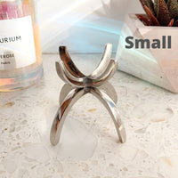 Modern Silver Crystal Display Holder Stand Aluminum Claw Minimal Crystal Display Stand Mineral Sphere Stylish Display Stand Geode Stand