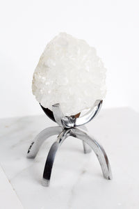 MM Quartz Crystal Mineral on Brass Modern Claw Display Stand Unique Crystal Decor Accent Crystal on Brass Stand MM Quartz Crystal Boho Home