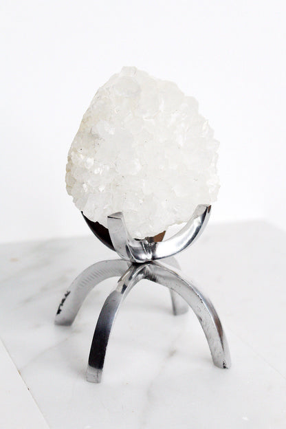 MM Quartz Crystal Mineral on Brass Modern Claw Display Stand Unique Crystal Decor Accent Crystal on Brass Stand MM Quartz Crystal Boho Home