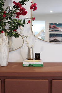 Gold Metallic Vase Antique Finish Bohemian Farmhouse Modern Decor Versatile Living Room Entryway Dining Room Bedroom Centerpiece Accent Piece Housewarming Wedding Gift