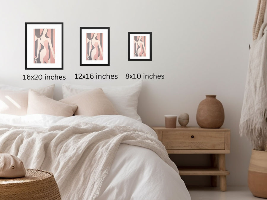 Female Silhouette Neutral Color Palette Scandinavian Inspired Decor Gallery Wall Piece Abstract Nude Feminine Art Professional Office Decor Art Print Minimalist Wall Art