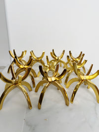 Brass Crystal Stand Bulk Set – Gold Display Holders for Decor