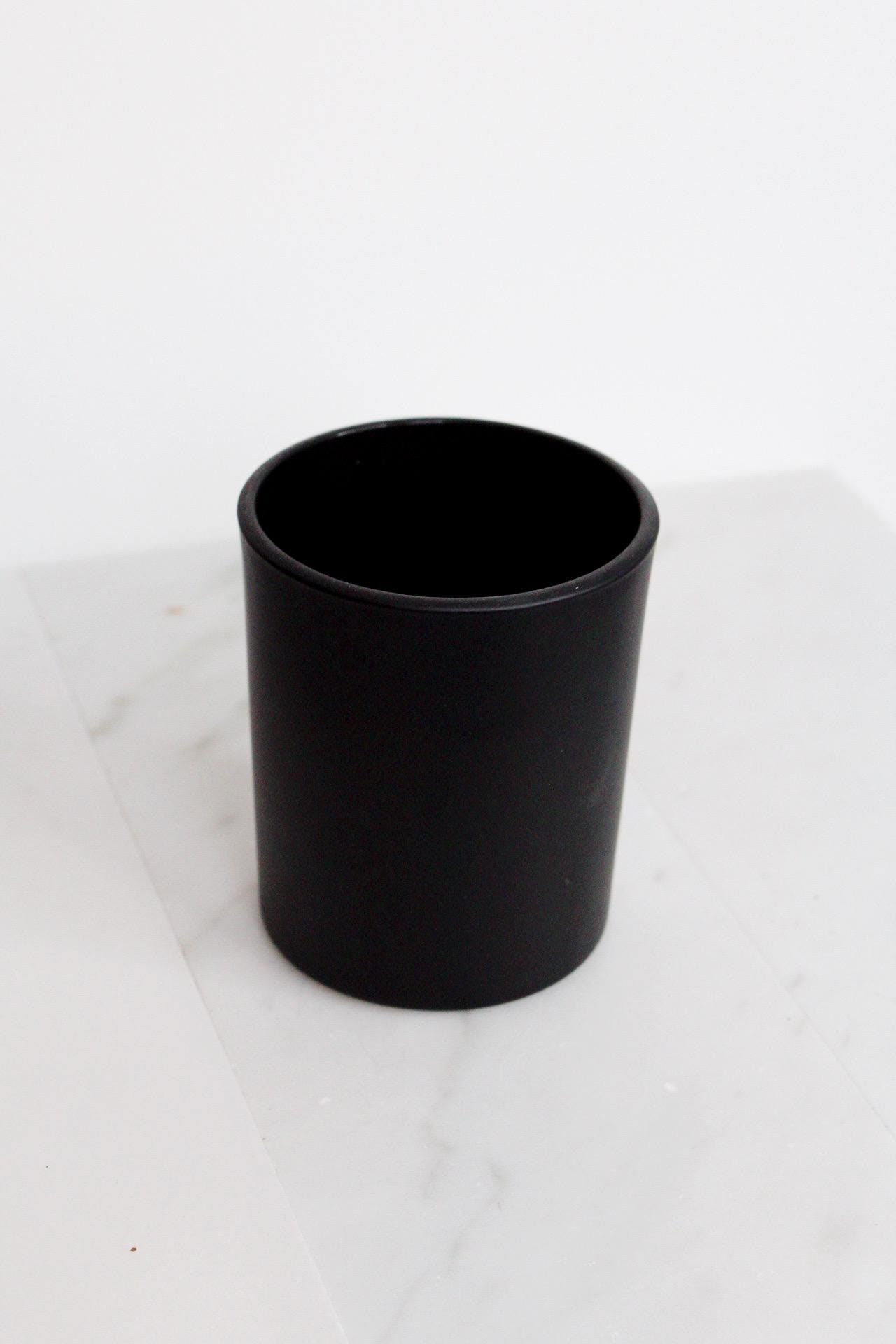 Candle Glass Container Metallic Luxury Designer Candle Vessel Glass Jar Iridescent Translucent Matte Black Modern Minimal Candle Jar Vessel