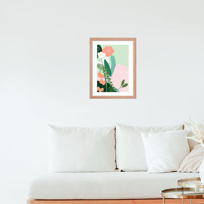Abstract Floral Print Matisse Inspired Art Pastel Wall Decor Modern Minimalist Nature Inspired Contemporary Wall Art Framed Abstract Print Office Decor