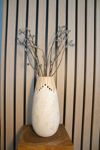 Modern White Vase Boho Ceramic Design Farmhouse Style Accent Piece Decorative Teardrop Shape Textured Details Perfect Home Decor Dried Flower Display Contemporary Room Essential Beautiful Handcrafted Details Elegant Artistic Creation Gift