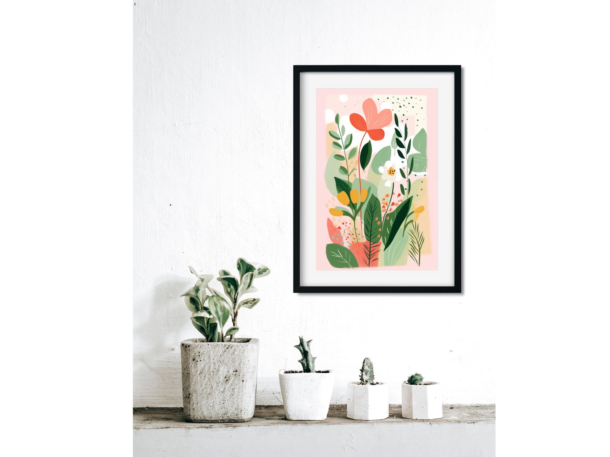 Wildflower Abstract Painting Botanical Framed Art Colorful Tropical Decor Nursery Matisse Style Floral Art Print Maximalist Gallery Wall Colorful Abstract Flower Art Floral Botanical Print Minimalist Modern Art Boho Wall Decor Garden  Nursery Decor