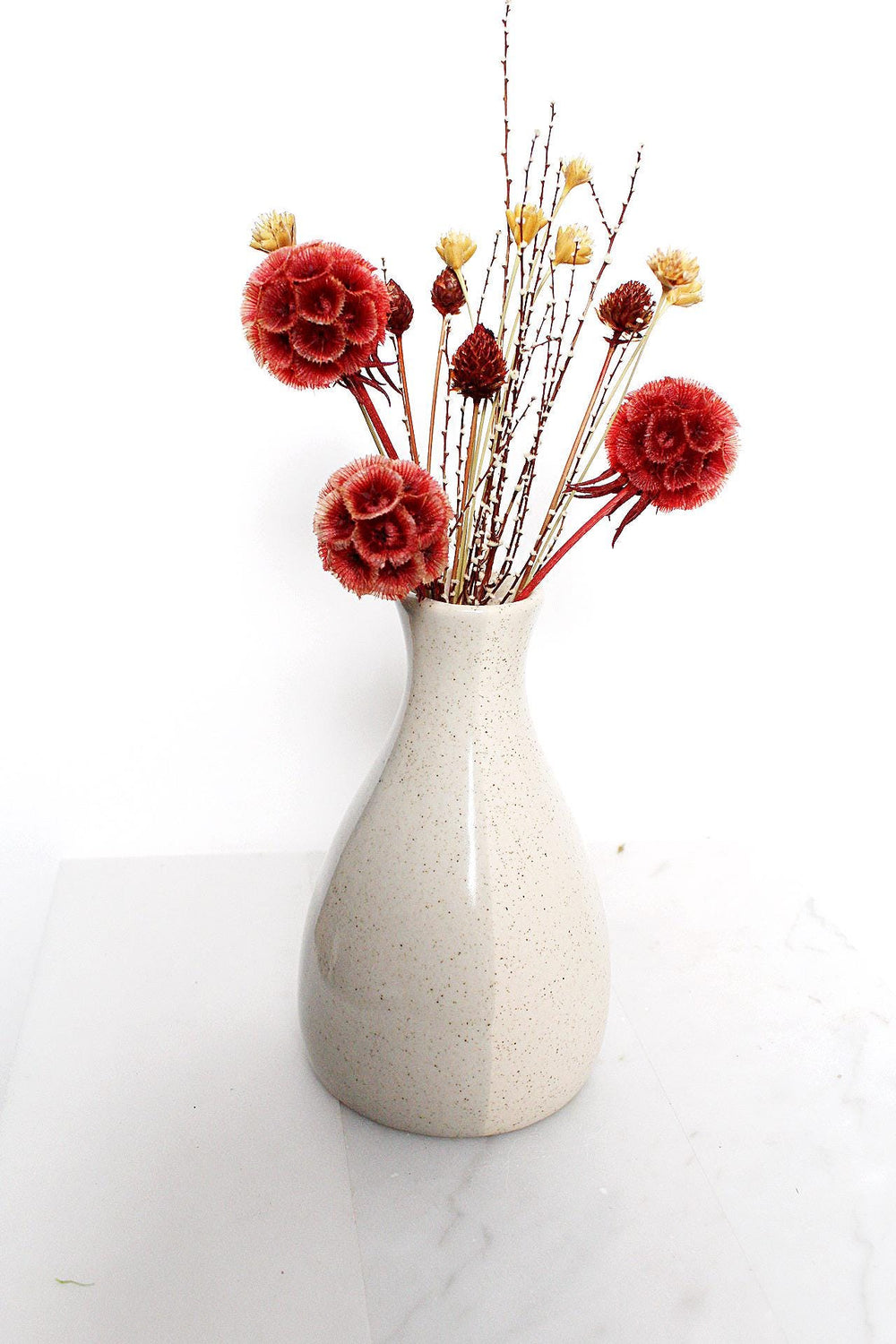 Two Tone Ceramic Vase Minimalist Boho Home Accent Coffee Table Centerpiece Rustic Bookshelf Decor Neutral Farmhouse Eucalyptus Dried Flower Vase Modern Neutral Vase Versatile Decor
