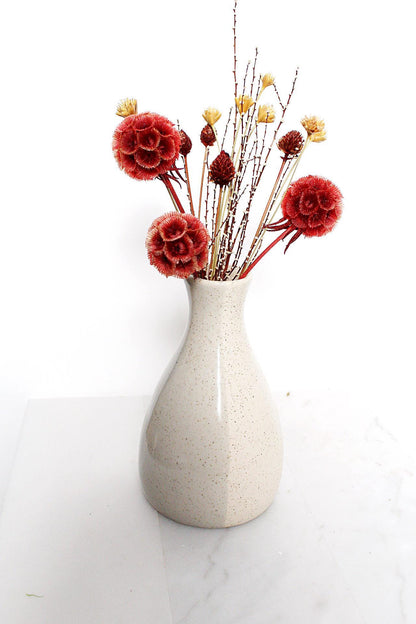 Two Tone Ceramic Vase Minimalist Boho Home Accent Coffee Table Centerpiece Rustic Bookshelf Decor Neutral Farmhouse Eucalyptus Dried Flower Vase Modern Neutral Vase Versatile Decor