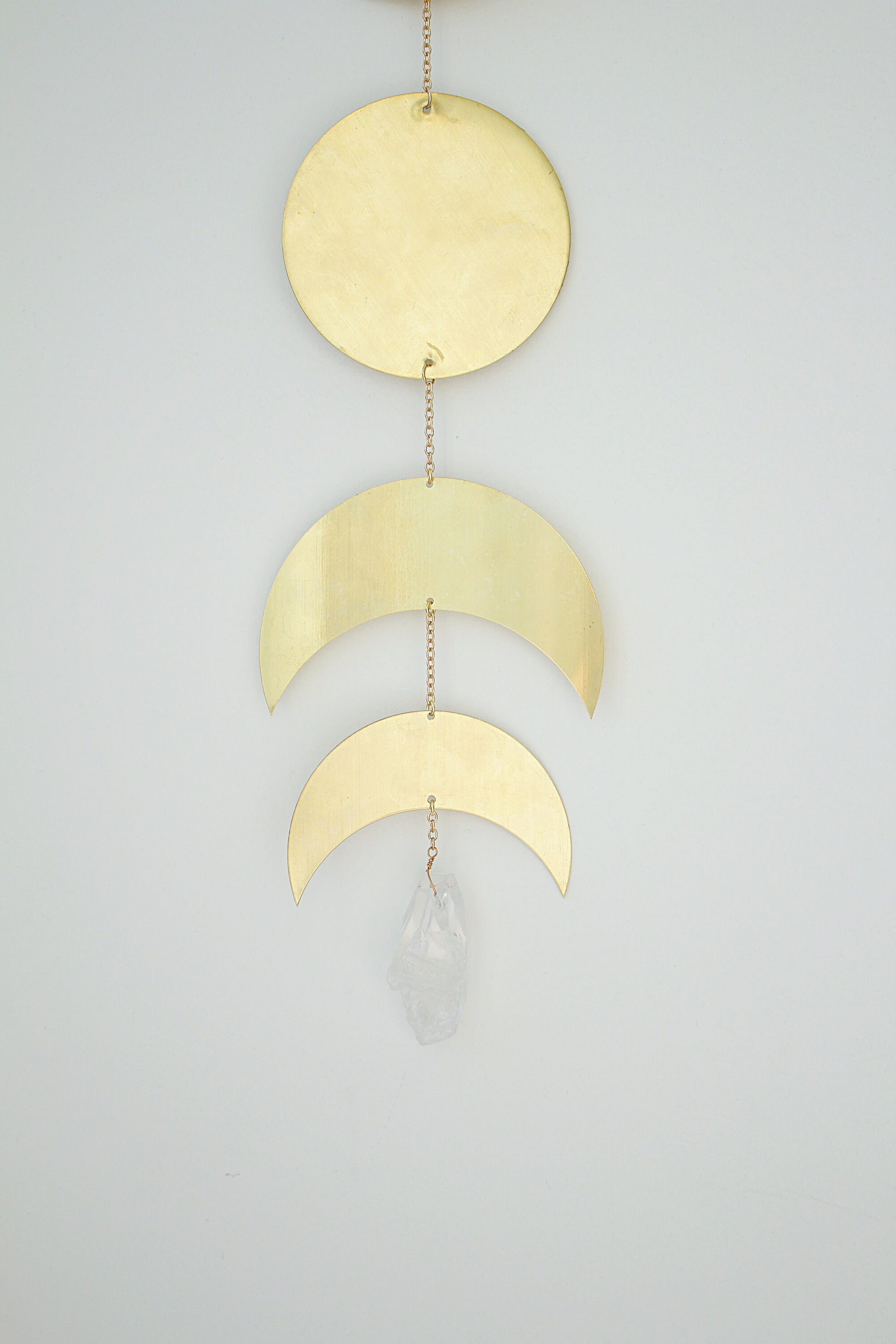 Gold Moon phase brass metal boho home decor astrological lunar phases space lover chakra nature lover holiday gift Sun Catcher Wall Art