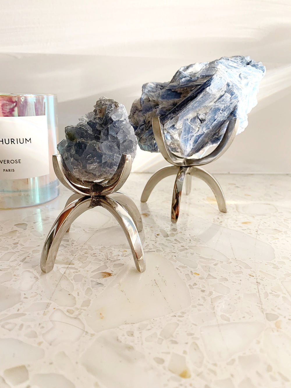 Modern Silver Crystal Stand Display Crystal Stand Gold Rock Display Holder Sphere Stand Home Decor Minimal Crystal Stand