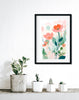 Boho Nursery Decor Matisse Flower Watercolor Painting Print Garden Pastel Floral Frame Blush Pink Gallery Wall Framed Art Botanical Print Watercolor Painting Print Garden Colorful Wildflowers, Abstract Floral Prints, Minimalist Modern Decor