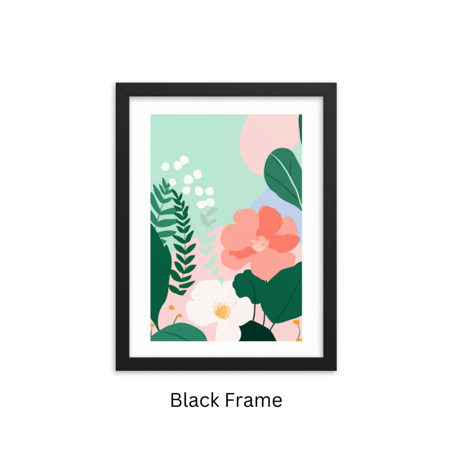 Garden Theme Nursery Decor Botanical Framed Art Wildflower Abstract Colorful Tropical Decor Matisse Style Floral Art Print Gallery Wall