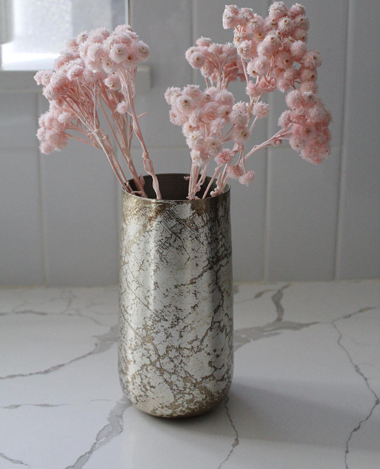 Gold Vase Antique Finish Home Decor Rustic Bohemian Farmhouse Modern Low Maintenance Versatile Decor Living Room Entryway Dining Room Bedroom Accent Piece Housewarming Gift