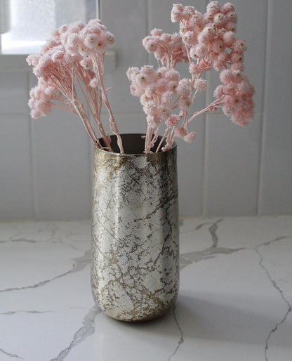 Gold Vase Antique Finish Home Decor Rustic Bohemian Farmhouse Modern Low Maintenance Versatile Decor Living Room Entryway Dining Room Bedroom Accent Piece Housewarming Gift