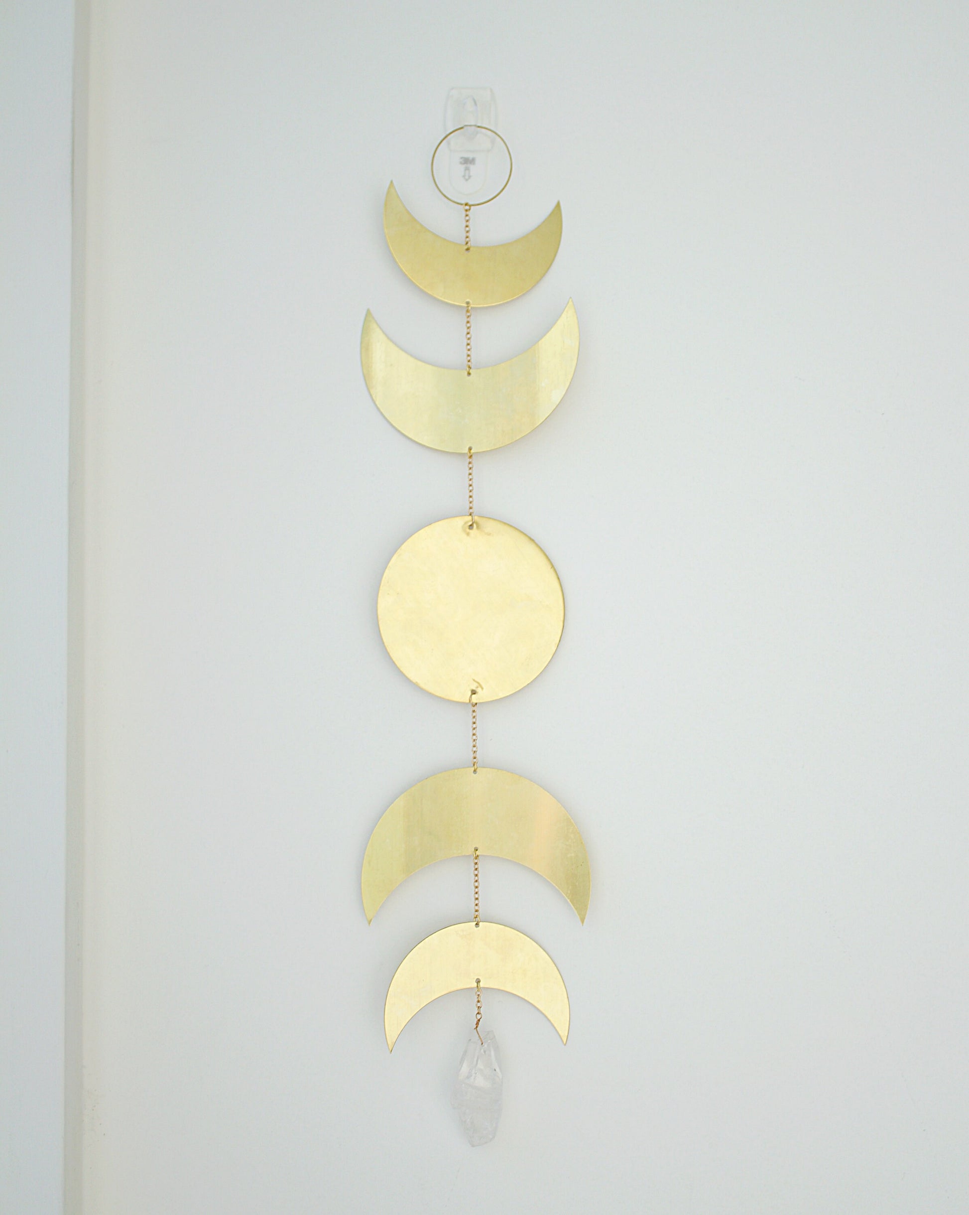 Gold Moon phase brass metal boho home decor astrological lunar phases space lover chakra nature lover holiday gift Sun Catcher Wall Art