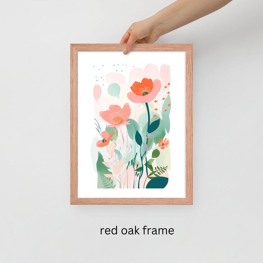 Boho Nursery Decor Matisse Flower Watercolor Painting Print Garden Pastel Floral Frame Blush Pink Gallery Wall Framed Art Botanical Print Watercolor Painting Print Garden Colorful Wildflowers, Abstract Floral Prints, Minimalist Modern Decor