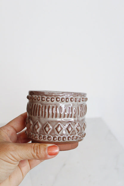 Boho Pattern Planter Pottery Neutral Brown Modern Trendy Ceramic Pot Indoor Plant Home Decor Flower Decorative Vase Wedding Elegant Style