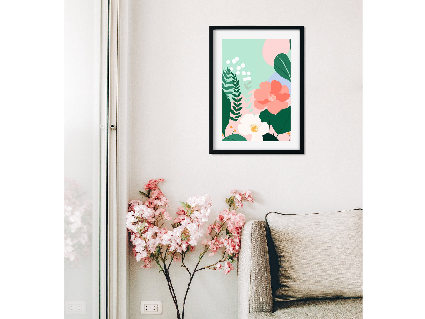 Garden Theme Nursery Decor Botanical Framed Art Wildflower Abstract Colorful Tropical Decor Matisse Style Floral Art Print Gallery Wall