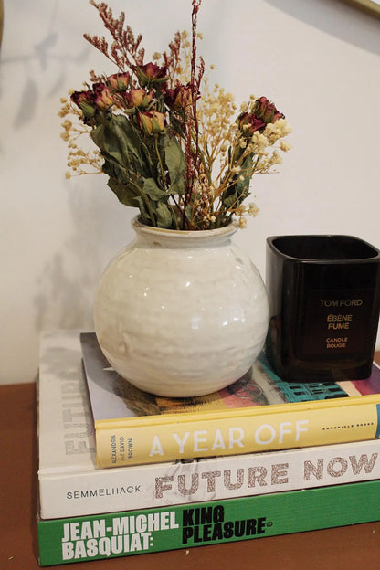 Beige Bud Vase – Minimal Modern Ceramic Flower Vessel